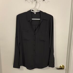 Express Charcoal Gray Blouse